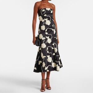 ROTATE Birger Christensen 3D Flower Midi Dress